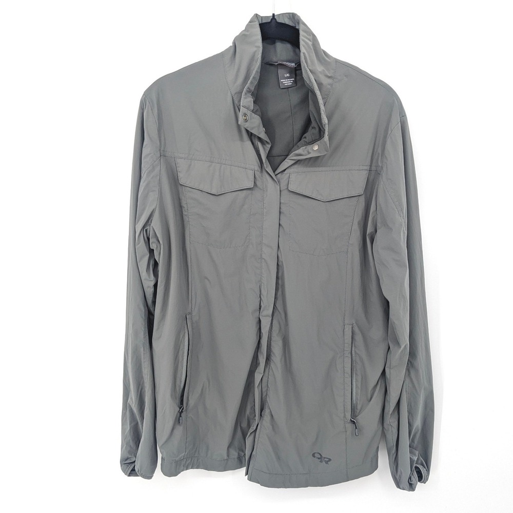 Outdoor Research Jacket Womens Large Gray Pertex Quantumair Snap Lightweight